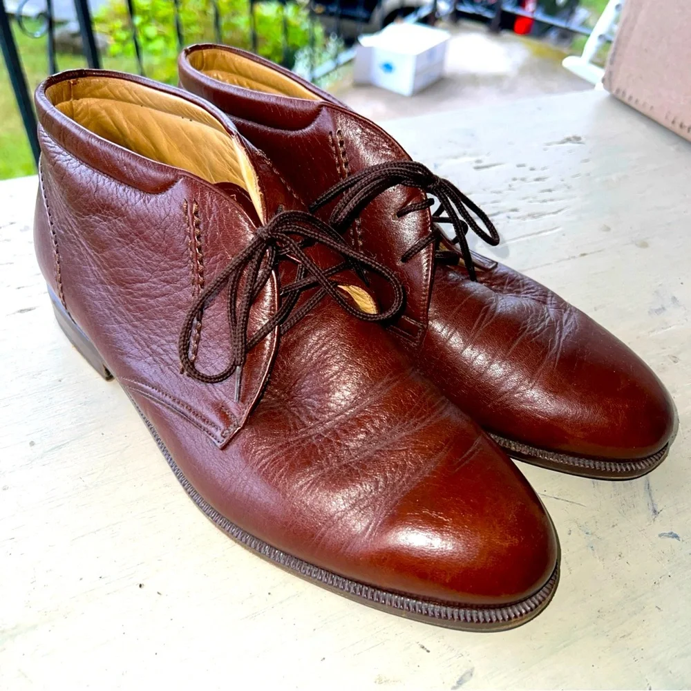 Johnston & Murphy Domani Brown Deerskin Leather Chukka Boots 24386